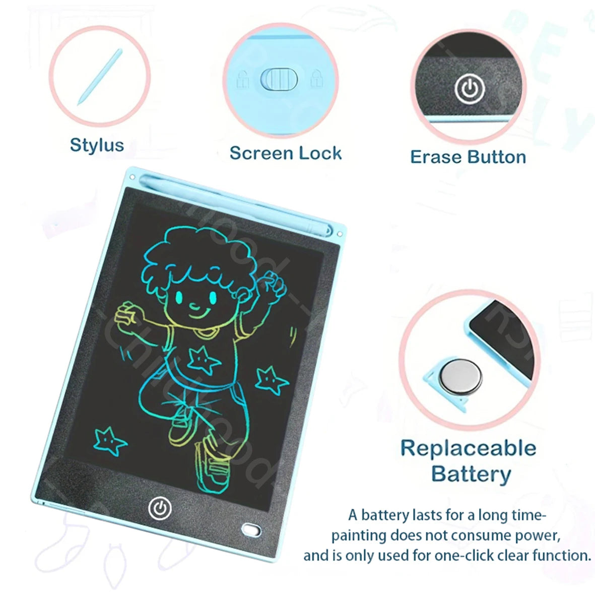 8.5 Inch LCD Drawing Tablet Electronic Writing Board Handwriting Pads Portable Electronic Tablet for 3 4 5 6 7 8 Years Kids Gift