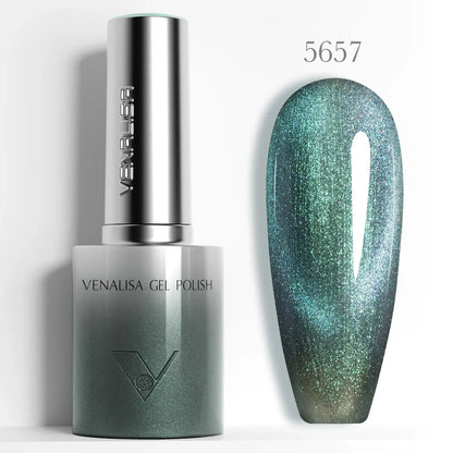 1pc Venalisa 10ml Nail Gel Polish Kit with Soft Texture Round Brush Hema/TPO Free Soak off Sparkle Cat Eye Lacquer Color Palett