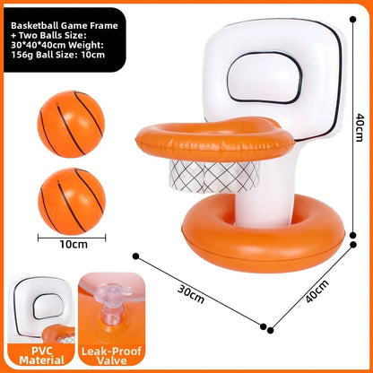 Inflatable Water Basketball Hoop Pool Floating Shooting Game Toy Kids Summer Outdoor Party Play Water Throw Game