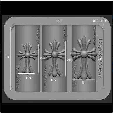 Nail Mold Cross 3D Carving Silicone Template Diy Manicure Decor Tools