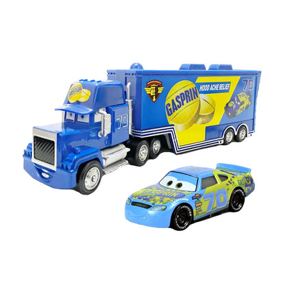 Disney Pixar Cars Number Truck No. 36, 43, 79,82 Lightning McQueen Container Truck Set 1/55 Ratio Die Casting Model Car Toy Gift