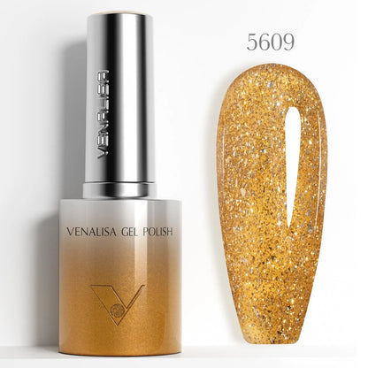 1pc Venalisa 10ml Nail Gel Polish Kit with Soft Texture Round Brush Hema/TPO Free Soak off Sparkle Cat Eye Lacquer Color Palett