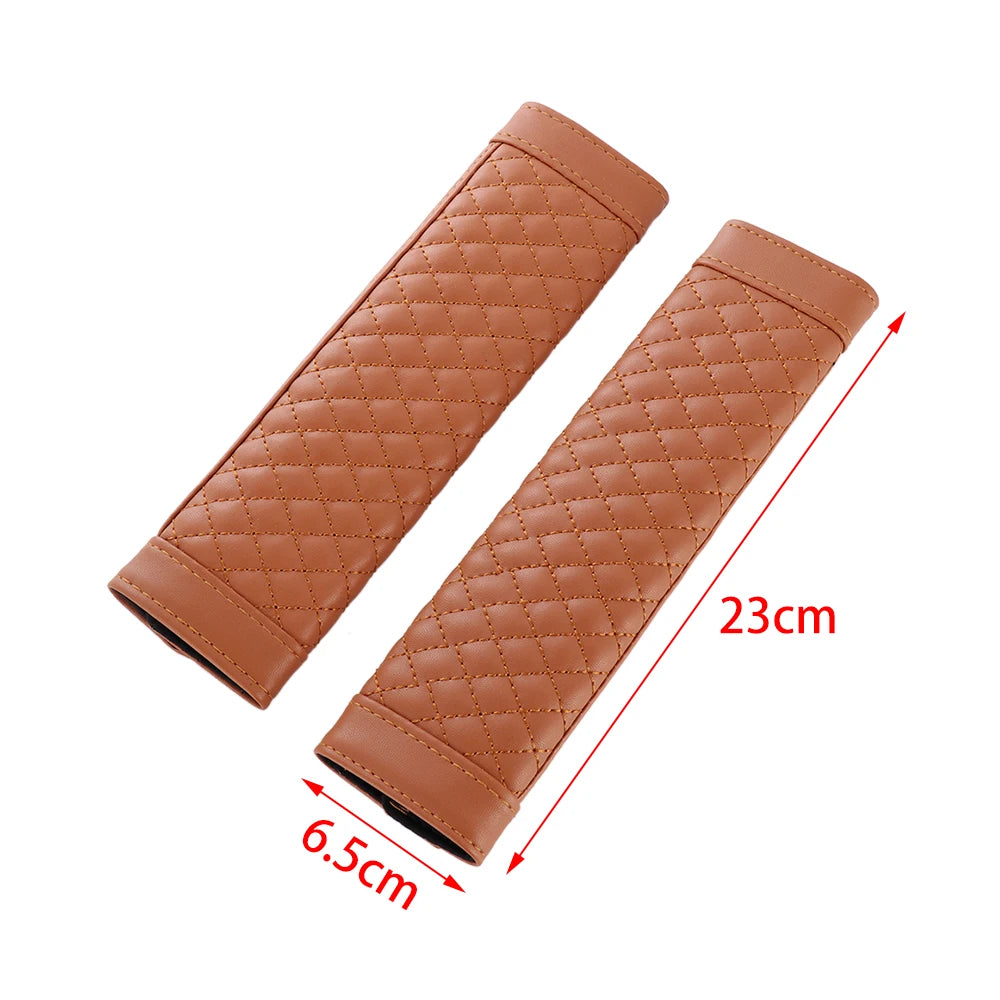 2Pcs Car Safety Seat Belt Cover Universal PU Leather Car Seat Belt Case Protector Shoulder Strap Pads Auto Interior Accessories
