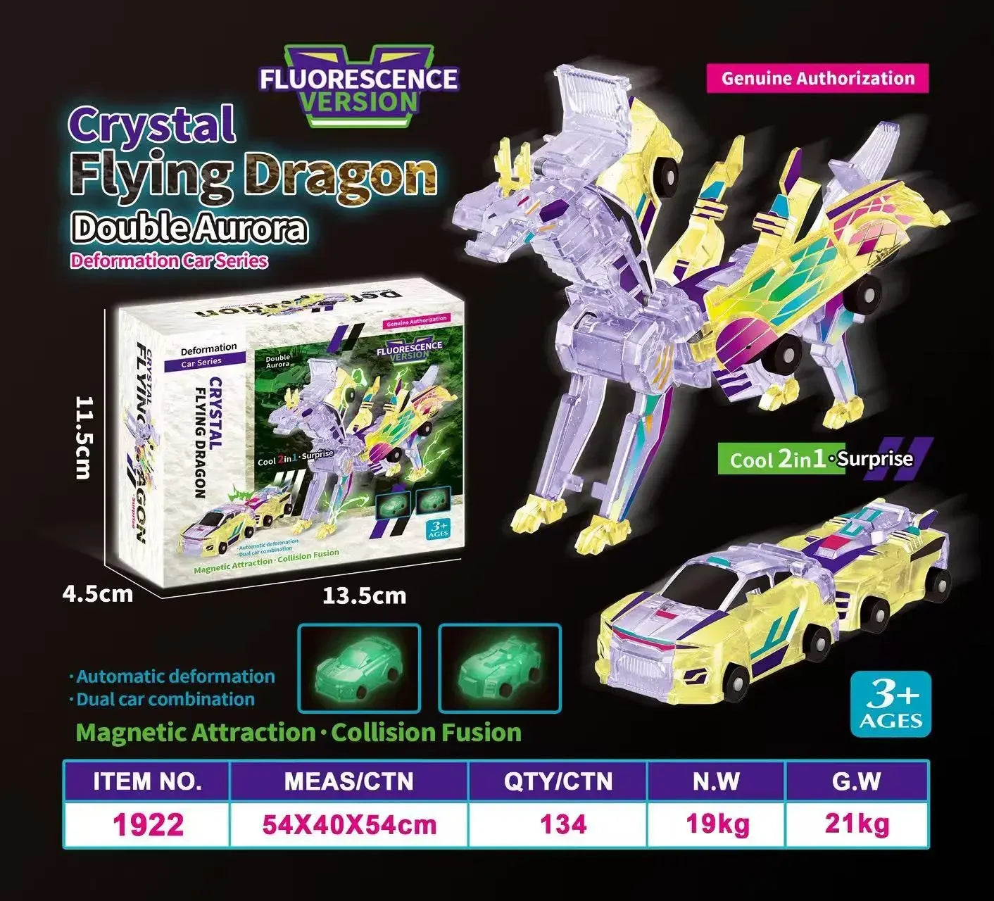 Car God Quick Transformation Toy Dinosaur Flying Dragon Combination Pegasus Unicorn Magnetic Collision Transformation Fun Toy