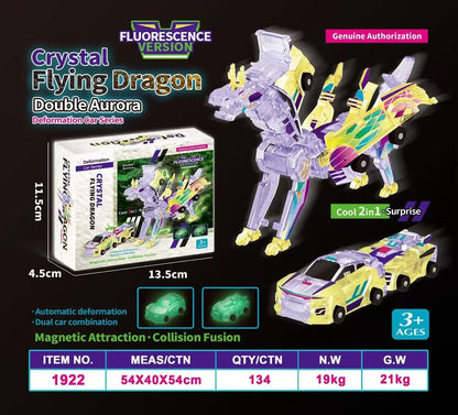 Car God Quick Transformation Toy Dinosaur Flying Dragon Combination Pegasus Unicorn Magnetic Collision Transformation Fun Toy