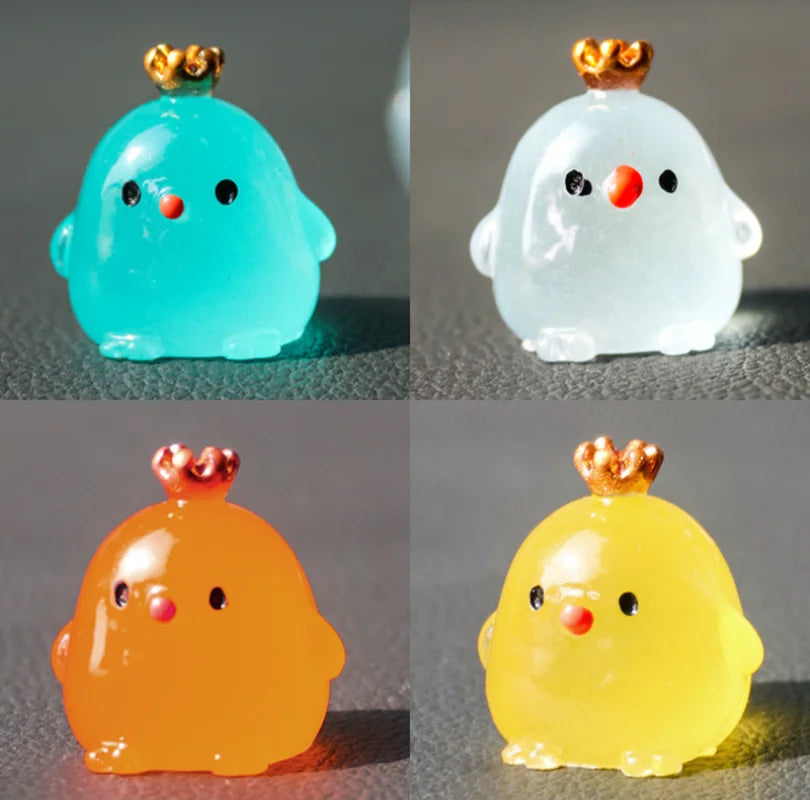 Cute Luminous Chicks Car Ornaments Creative Car Interior Toys Decorations Mini Chicken Decor Ornament Accessories