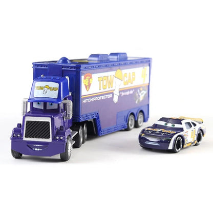 Disney Pixar Cars Number Truck No. 36, 43, 79,82 Lightning McQueen Container Truck Set 1/55 Ratio Die Casting Model Car Toy Gift
