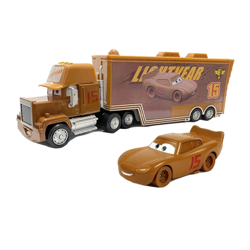 Disney Pixar Cars Number Truck No. 36, 43, 79,82 Lightning McQueen Container Truck Set 1/55 Ratio Die Casting Model Car Toy Gift