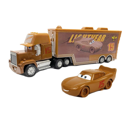 Disney Pixar Cars Number Truck No. 36, 43, 79,82 Lightning McQueen Container Truck Set 1/55 Ratio Die Casting Model Car Toy Gift
