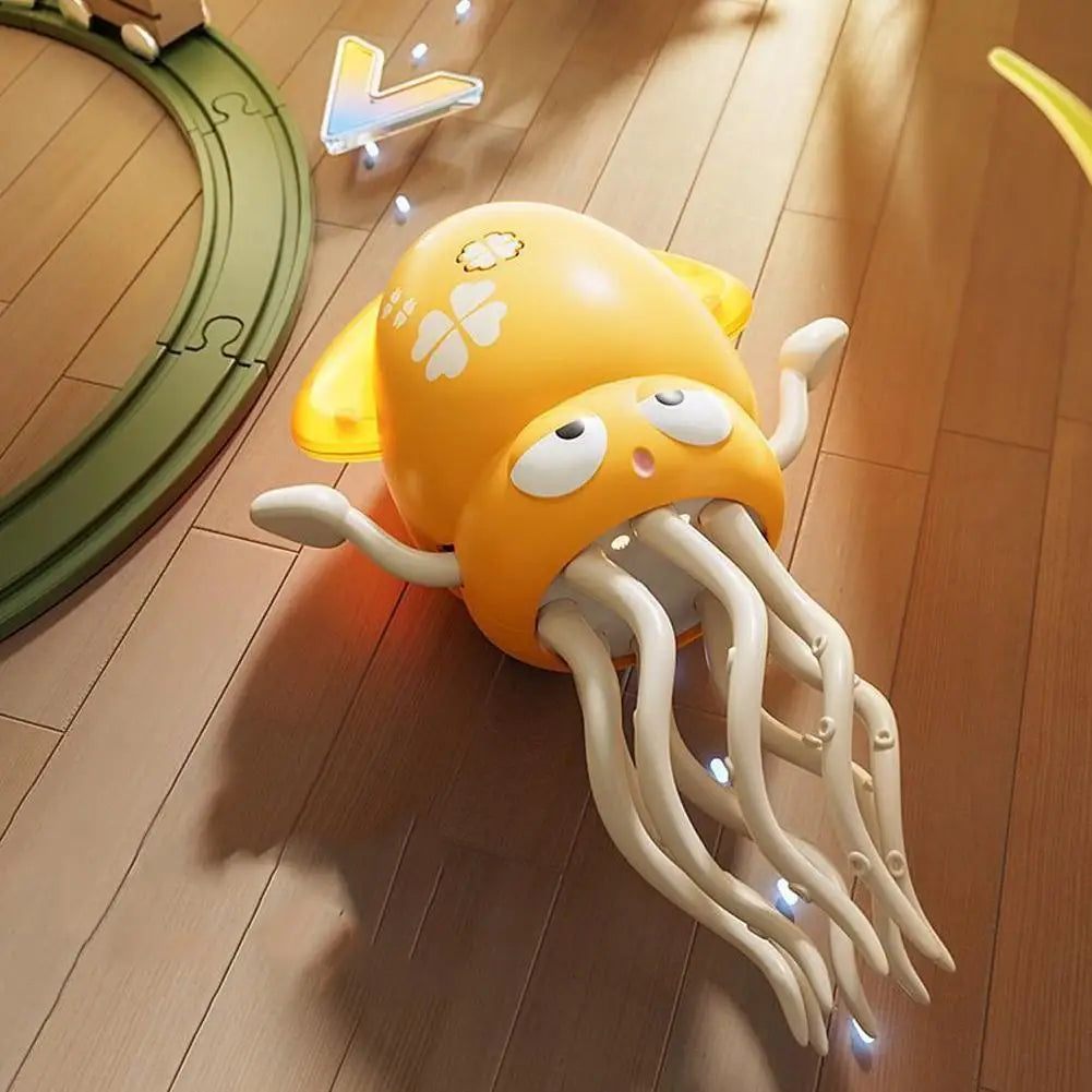 Dancing Squid Kids Electronic Pet Toys Interactive Development Toys Induction Lying Flat Squid With Light&Music Gifts Home Decor