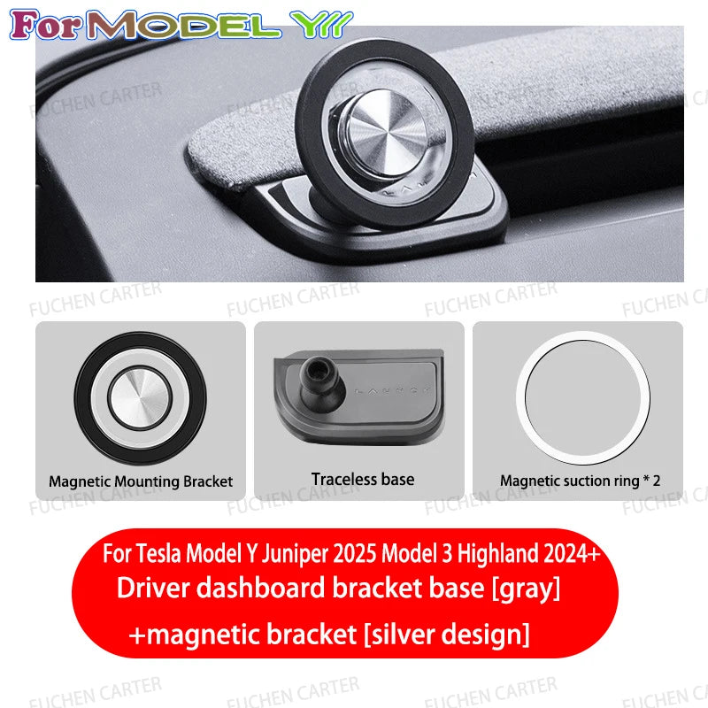 For Tesla Model 3 Y YL Highland Juniper 2026 Strong Magnetic adjustable Car Phone Bracket Vibration Proof Holder Car Accessories