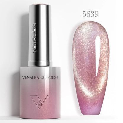 1pc Venalisa 10ml Nail Gel Polish Kit with Soft Texture Round Brush Hema/TPO Free Soak off Sparkle Cat Eye Lacquer Color Palett