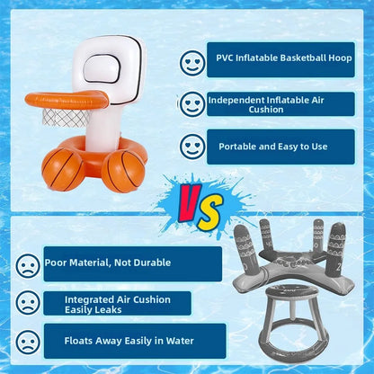 Inflatable Water Basketball Hoop Pool Floating Shooting Game Toy Kids Summer Outdoor Party Play Water Throw Game