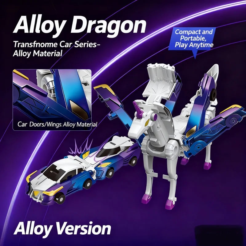 Car God Quick Transformation Toy Dinosaur Flying Dragon Combination Pegasus Unicorn Magnetic Collision Transformation Fun Toy