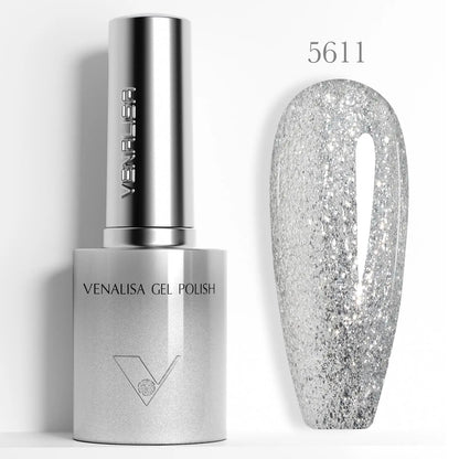 1pc Venalisa 10ml Nail Gel Polish Kit with Soft Texture Round Brush Hema/TPO Free Soak off Sparkle Cat Eye Lacquer Color Palett