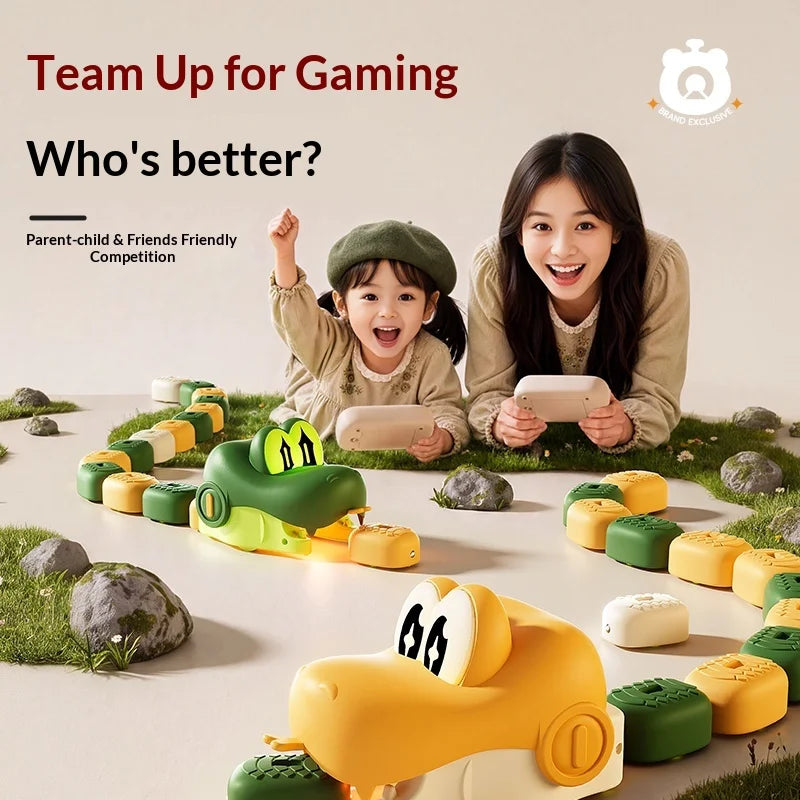 Magnetic RC Greedy Snake Car 2 Players Battle Interactive Toy with Energy Beans Rechargeable Remote Control Car for Boys Gift