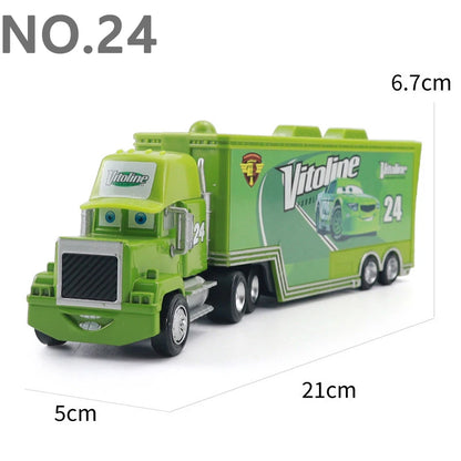 Pixar Cars Truck Anime Figure Sage VanDerSpin Model Car 1/55 Die Casting Container Trucks Racing Toys Children's Birthday Gifts