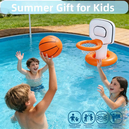 Inflatable Water Basketball Hoop Pool Floating Shooting Game Toy Kids Summer Outdoor Party Play Water Throw Game