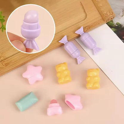 Portable Cartoon Mini Silicone Lip Brush Cute Bear Angled Concealer Brushes Lip Balm Lip Gloss Concealer Make Up Brushes