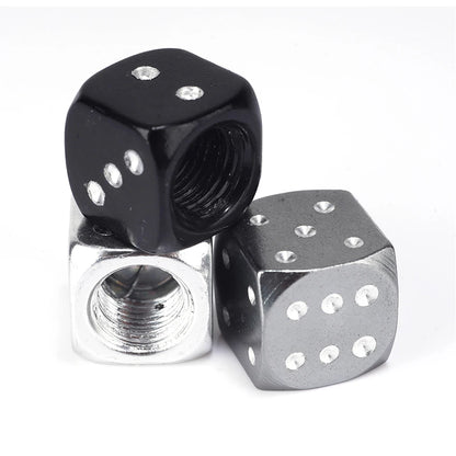 4X Dice Style Tire Valve Stem Caps Car Nipple Caps Stems Covers Tyre Air Valve Dustproof Wheel Cap For Cars Motorcycles Bicycle