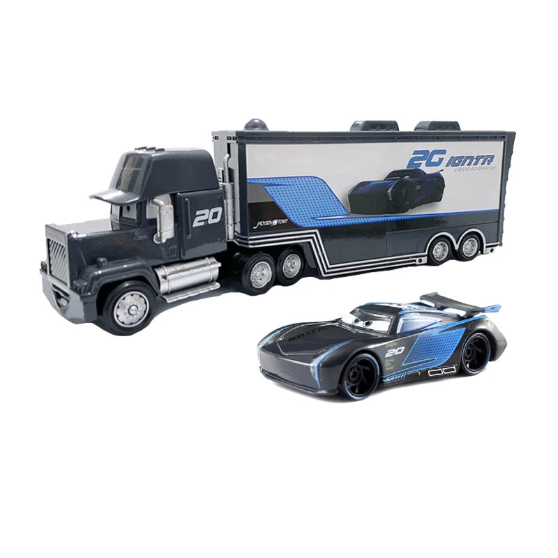 Disney Pixar Cars Number Truck No. 36, 43, 79,82 Lightning McQueen Container Truck Set 1/55 Ratio Die Casting Model Car Toy Gift