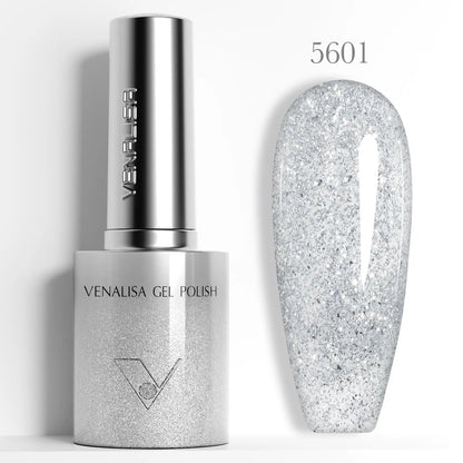 1pc Venalisa 10ml Nail Gel Polish Kit with Soft Texture Round Brush Hema/TPO Free Soak off Sparkle Cat Eye Lacquer Color Palett