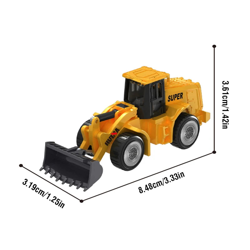 HUINA 1:80 Construction Alloy Diecast Car Model Forklift Roller Dumper Excavator Engineering Agitator Truck Toy Collection Gift