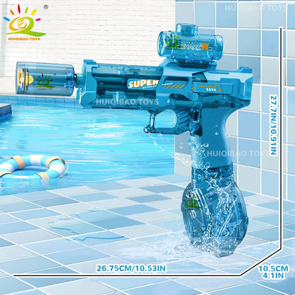 HUIQIBAO Summer Automatic Electric Water Gun Pulse Water Gun Fights Toy Water Outdoor Beach Swimming Pool Toys for Adult