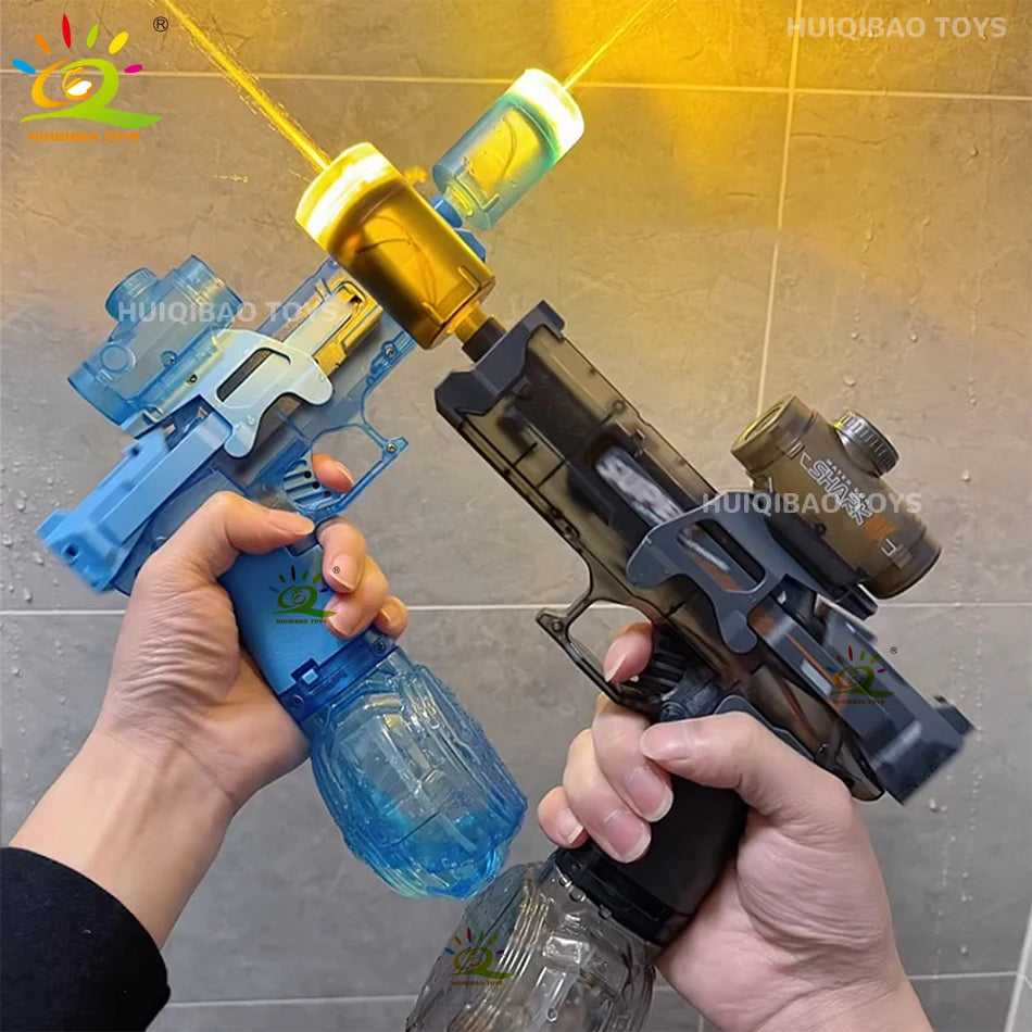 HUIQIBAO Summer Automatic Electric Water Gun Pulse Water Gun Fights Toy Water Outdoor Beach Swimming Pool Toys for Adult