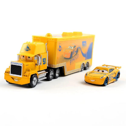 Disney Pixar Cars Number Truck No. 36, 43, 79,82 Lightning McQueen Container Truck Set 1/55 Ratio Die Casting Model Car Toy Gift