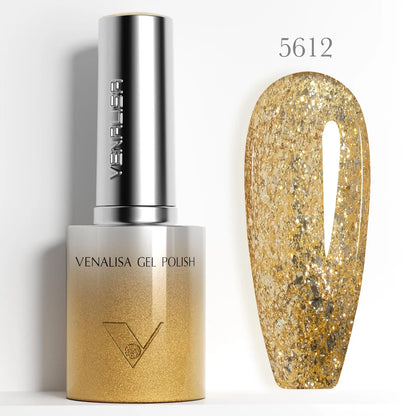 1pc Venalisa 10ml Nail Gel Polish Kit with Soft Texture Round Brush Hema/TPO Free Soak off Sparkle Cat Eye Lacquer Color Palett