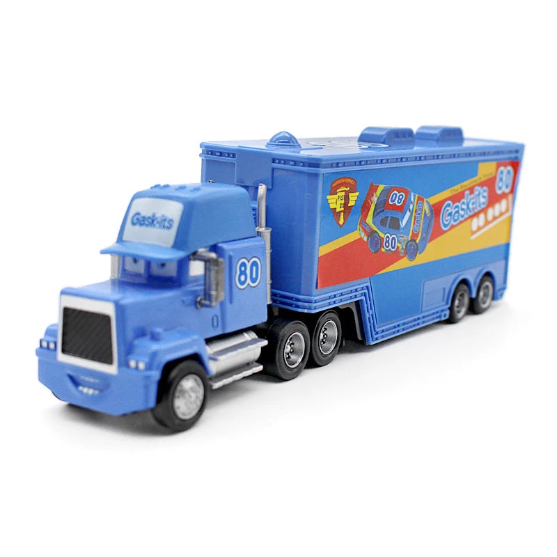 Pixar Cars Truck Anime Figure Sage VanDerSpin Model Car 1/55 Die Casting Container Trucks Racing Toys Children's Birthday Gifts