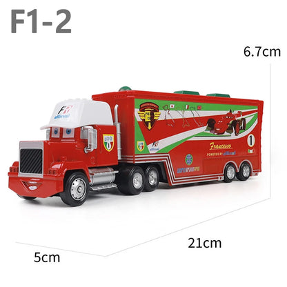 Pixar Cars Truck Anime Figure Sage VanDerSpin Model Car 1/55 Die Casting Container Trucks Racing Toys Children's Birthday Gifts