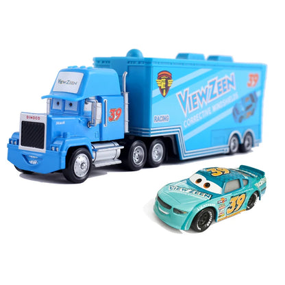 Disney Pixar Cars Number Truck No. 36, 43, 79,82 Lightning McQueen Container Truck Set 1/55 Ratio Die Casting Model Car Toy Gift