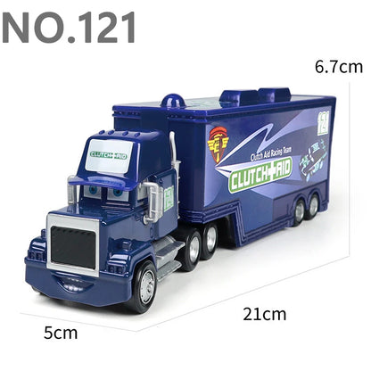 Pixar Cars Truck Anime Figure Sage VanDerSpin Model Car 1/55 Die Casting Container Trucks Racing Toys Children's Birthday Gifts