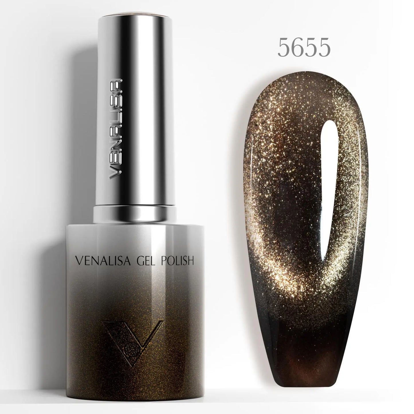 1pc Venalisa 10ml Nail Gel Polish Kit with Soft Texture Round Brush Hema/TPO Free Soak off Sparkle Cat Eye Lacquer Color Palett
