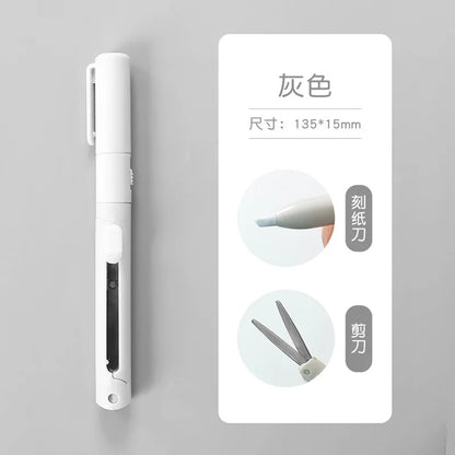 Mini Portable Pen Shape Scissors Creative Safe Folding Scissors DIY Multifunction Paper-Cutting Art Tool School Office Supplies