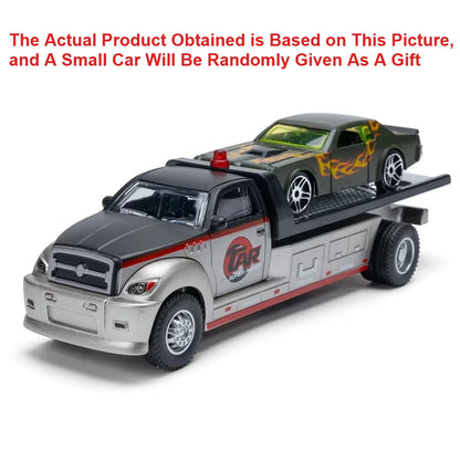 Scale 1:64 Container Alloy Trailer Model Toy Car Diecast Metal Movable Joint Pull Back Rescue Engineering Vehicles Gifts for Kid