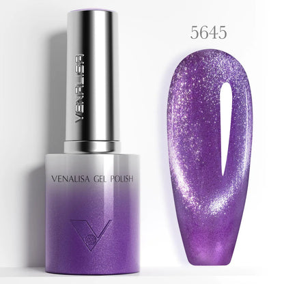 1pc Venalisa 10ml Nail Gel Polish Kit with Soft Texture Round Brush Hema/TPO Free Soak off Sparkle Cat Eye Lacquer Color Palett
