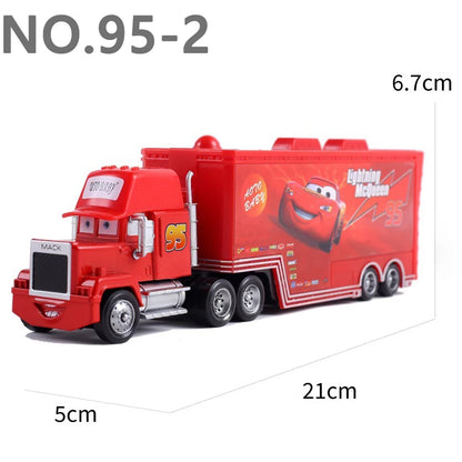 Pixar Cars Truck Anime Figure Sage VanDerSpin Model Car 1/55 Die Casting Container Trucks Racing Toys Children's Birthday Gifts