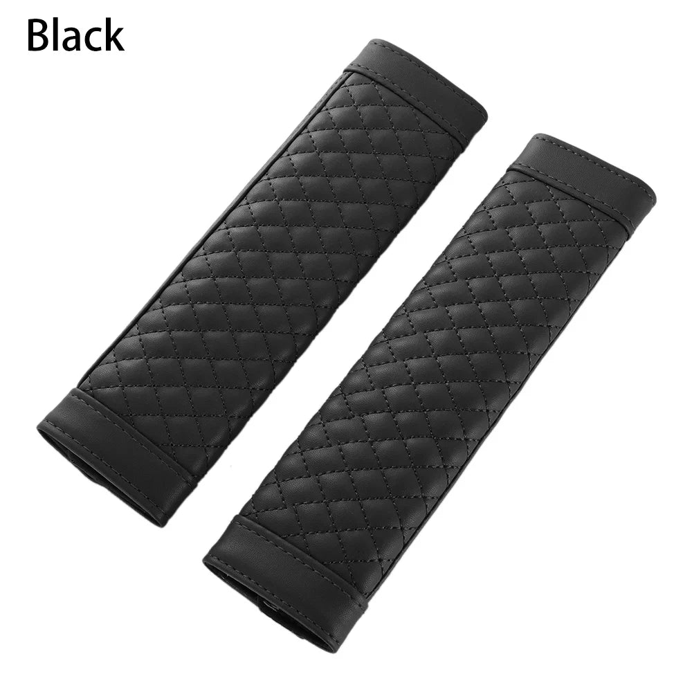 2Pcs Car Safety Seat Belt Cover Universal PU Leather Car Seat Belt Case Protector Shoulder Strap Pads Auto Interior Accessories