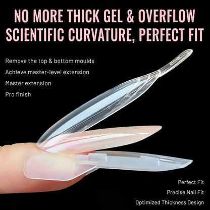 2026 New Sandwich Dual Nail Forms 120pcs Rocket Shape Full Cover Top & Bottom Mold For Nail Art Extension Manicure Kit D