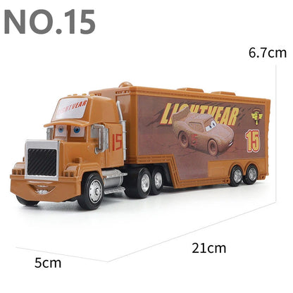 Pixar Cars Truck Anime Figure Sage VanDerSpin Model Car 1/55 Die Casting Container Trucks Racing Toys Children's Birthday Gifts