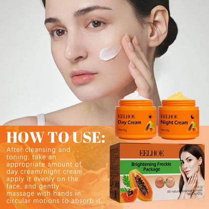 EELHOE Whitening Freckle Cream Anti Pigment Dark Spot Corrector Lighten Skin Brightening Papaya Cream Day and Night Cream 40g