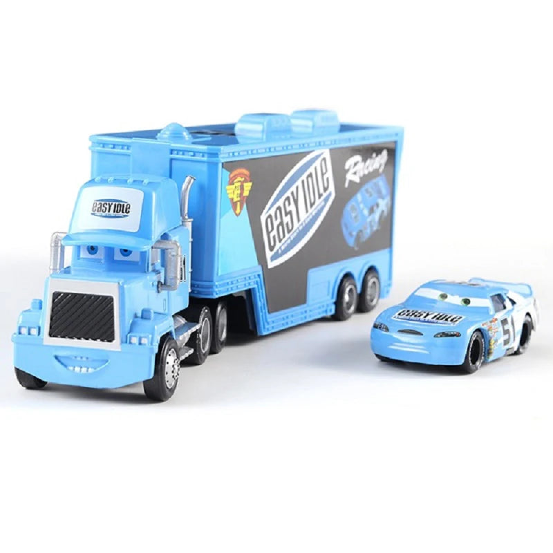 Disney Pixar Cars Number Truck No. 36, 43, 79,82 Lightning McQueen Container Truck Set 1/55 Ratio Die Casting Model Car Toy Gift