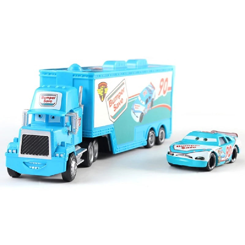 Disney Pixar Cars Number Truck No. 36, 43, 79,82 Lightning McQueen Container Truck Set 1/55 Ratio Die Casting Model Car Toy Gift