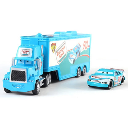 Disney Pixar Cars Number Truck No. 36, 43, 79,82 Lightning McQueen Container Truck Set 1/55 Ratio Die Casting Model Car Toy Gift