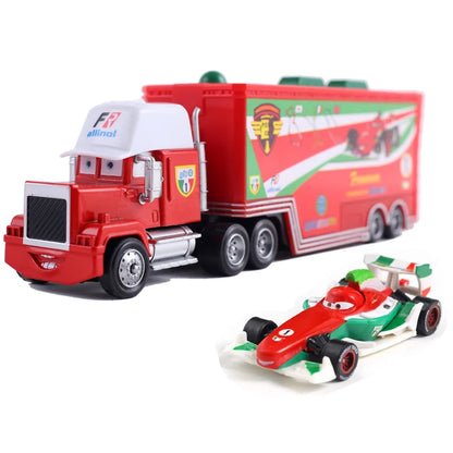 Disney Pixar Cars Number Truck No. 36, 43, 79,82 Lightning McQueen Container Truck Set 1/55 Ratio Die Casting Model Car Toy Gift