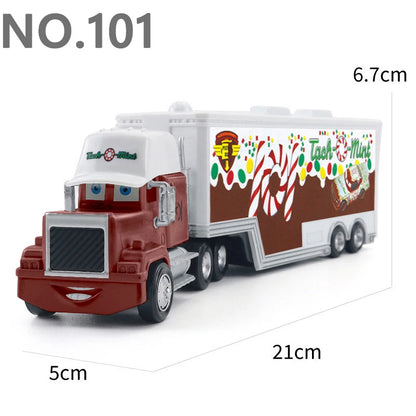 Pixar Cars Truck Anime Figure Sage VanDerSpin Model Car 1/55 Die Casting Container Trucks Racing Toys Children's Birthday Gifts
