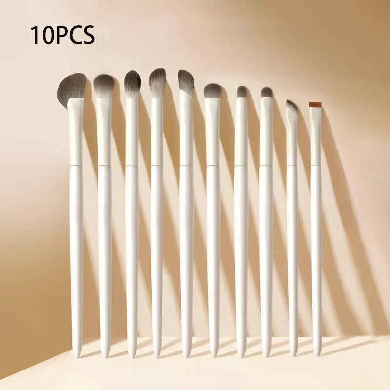 5/8/10Pcs Natural Eye Makeup Brushes Set Detail Eyeshadow Brush Makeup Brush White Ultra Soft Eyeshadow Eyeliner Makeup Tool